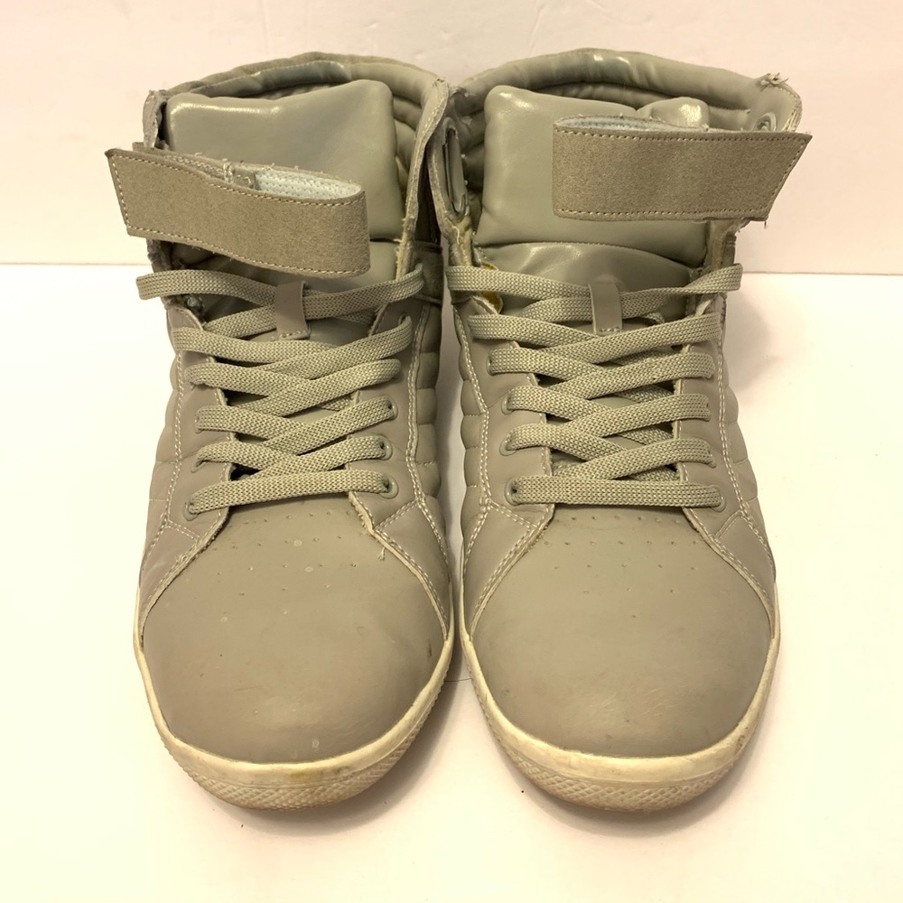 Gray hightop sneakers